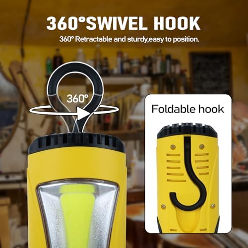 EP 25 Ft LED Work Light, 1200 Lumen COB LED Trouble Light, Yellow - Image 4