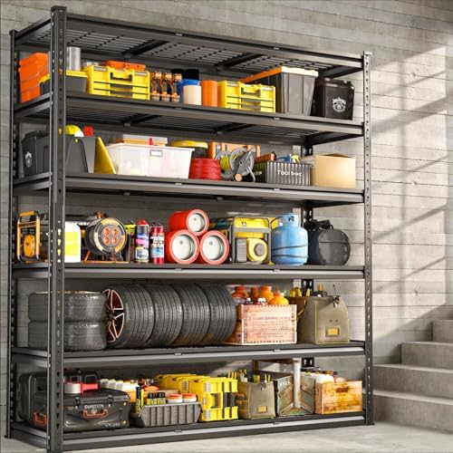 REIBII 6 Tier Adjustable Heavy Duty Metal Shelving for Garage Warehouse by REIBII