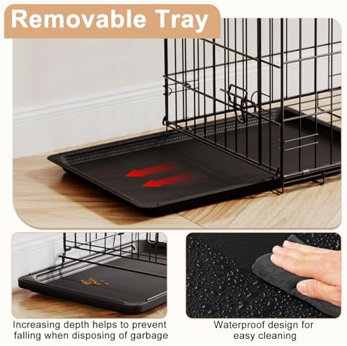 FDW | 24" Foldable Metal Dog Crate | Black | Cage for Small Dogs - Image 4