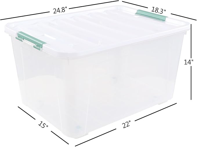 4-Pack Large Clear Plastic Storage Organizer Bins w/Lids, 85 Quart, and Office - Image 2