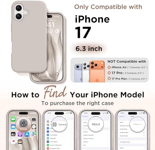 GolbinBox Magnetic for iPhone 17 Case, Silicone Cover, Stone - Image 2