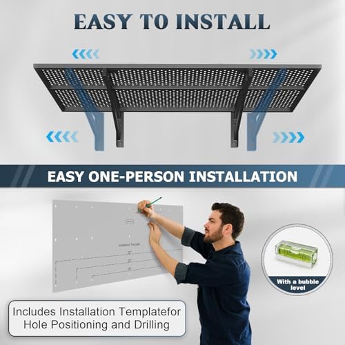 Jusgym 4 Pack Garage Wall Shelving, 1.5x4ft, 1400LBS Integrated Shelves - Image 6