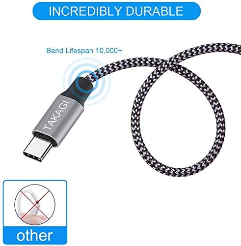 USB C Cable Fast Charging Nylon Braided 3Pack 6ft USB A to Type C Cord - Image 3