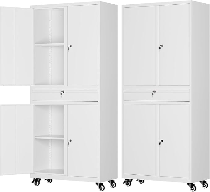 73" Metal Garage Storage Cabinet by LISSIMO