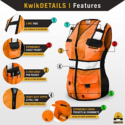 KwikSafety RoadBOSS Econ & Premium Safety Vest for Women Class 2 ANSI OSHA - Image 4