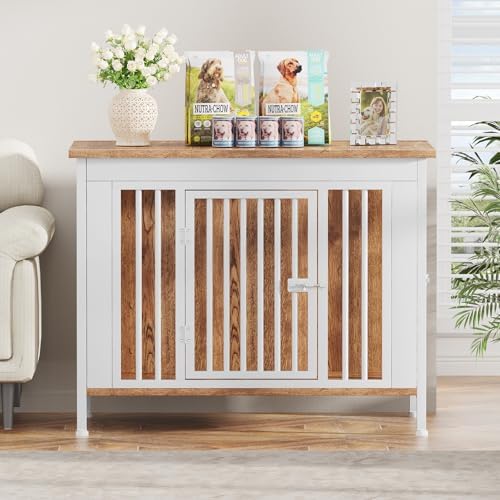EasyCom 39.96" Dog Crate Furniture for 1 or 2 Dogs, 35-60 Pounds, White - Image 6