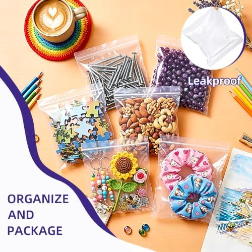 Yotelab Small Plastic Zip Bags, 6x6 In Clear Resealable Jewelry Bags 200Pcs - Image 3