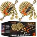 VULCAN Chain and Load Binder Kit - (2) Grade 70 5/16 Inch x 10 Foot Chains and (2) Folding Handle Load Binders - 4,700 Pound Safe Working Load by VULCAN