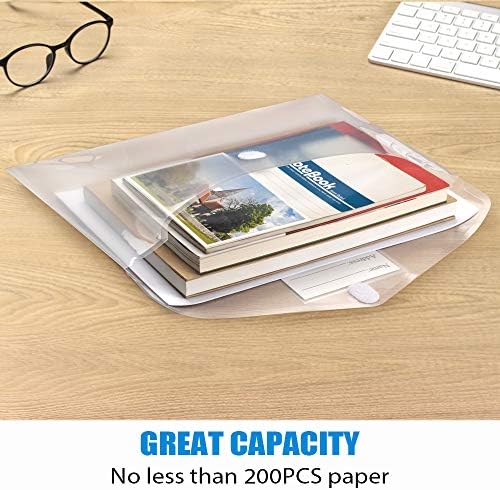 Sooez 10 Pack Plastic Envelopes File Folders, Clear Folder for Document US Letter A4 Size Poly Envelopes with Label Pockets for School Home Work Office Organizer, Clear - Image 4