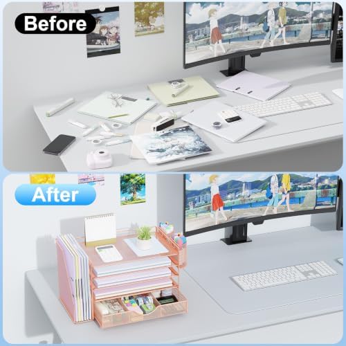 gianotter 5-Tier Desk Organizer with Drawers and File Holders - Image 2