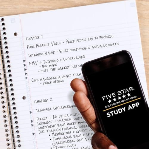 Five Star Spiral Notebook Plus Study App, 1 Subject, College Ruled Paper, 100 Sheets, 8-1/2" x 11", School, Black (72057) (Pack of 12) - Image 2