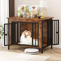 EasyCom 31.5" Dog Crate Furniture for 1 or 2 Dogs, 20-35 Pounds, Brown by EasyCom