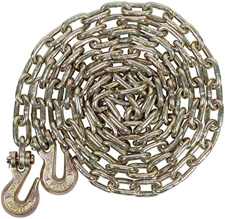 Mytee Products 4 Pack 5/16 Inch x 12 FT Grade 70 Binder Chain with Clevis Grab Hooks - G70 Transport Tow Chain - 4,700 Lbs Working Load Limit - Image 6