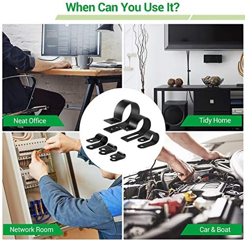 300PCS Nylon R-Type Cable Clips for Cable Management with M4 Screw, 6 Sizes - Image 5