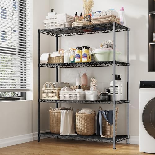DurayLoly Heavy Duty 4-Tier 620LBS Storage Rack, Adjustable Shelves, Black - Image 6