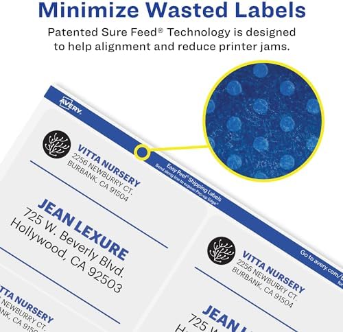 Avery® Matte Frosted Clear Address Labels for Inkjet Printers, 3-1/3" x 4", 60 Labels, 5 Packs (18664) - Image 3