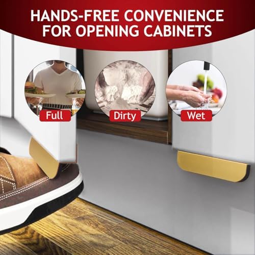 RVPEKUPE 2-Pack Under Cabinet Foot Pull for Trash Drawer, Gold 4" - Image 5