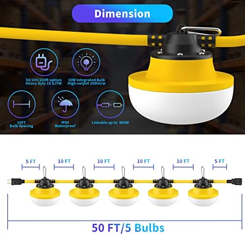 New 200FT Construction String Lights LED Industrial Grade - Image 4