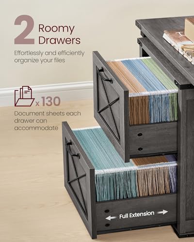 VASAGLE File Cabinet with 2 File Drawers, Printer Stand, Fit A4 Letter Size - Image 4