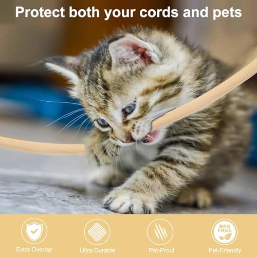 Secbolt Cord Protectors from Pets No Chew, 10FT - 1/2 Inch, Beige - Image 3
