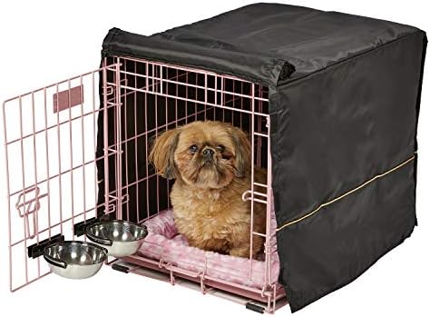 MidWest Homes for Pets Pink Fashion iCrate Starter Kit, 24-inch Dog Crate Bundle for Small Dogs, Includes Crate, Pet Bed, 2 Bowls and Privacy Cover by MidWestHomesForPets