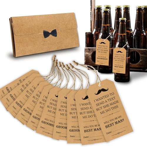 STOFINITY Groomsmen Proposal Shot Tags, 8 Groomsman and 2 Best Man Cards by Stofinity