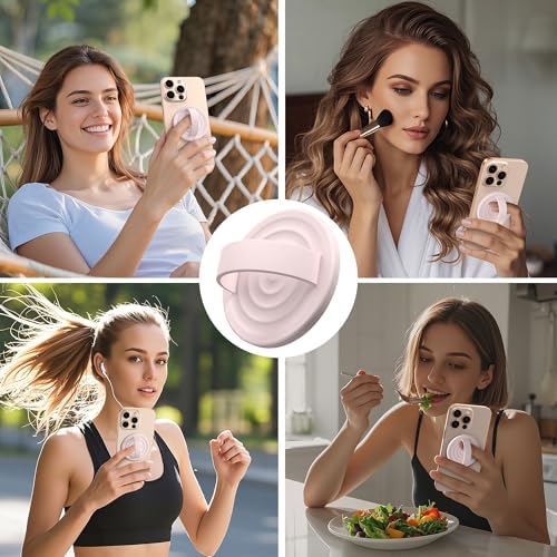 Magnetic Phone Grip for MagSafe, Silicone Ring Grip, Lovely Pink - Image 2