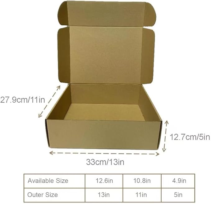 Rong Yang Tong 13x11x5 Inch Set of 18 Pack Brown Corrugated Shipping Boxes - Image 2