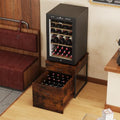 Kikihouse Mini Fridge Stand with Storage, Heavy Duty Mini Fridge Table with Rolling Cabinet, 250LBS Capacity Tabletop with Lockable Wheel for Dorm, Home, Office, Bedroom (Brown) by Kikihouse