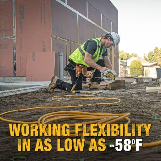 DEWALT 100 Foot Extension CordLighted Click-to-Lock 10/3 SJTW -Heavy Duty Outdoor, Waterproof, Weatherproof, Heat & Corrosion Resistant Industrial Strength Light Up Three Prong Outlet Plug Power Cord - Image 3