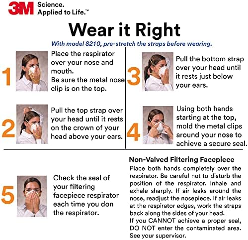 3M Particulate Disposable Respirator 8210, N95, Pack of 20, NIOSH APPROVED - Image 6