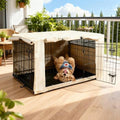 HiCaptain 30-Inch Dog Crate Cover with Mesh, Waterproof Kennel Cover, Beige by HiCaptain