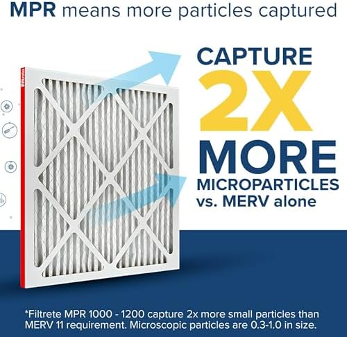 Filtrete 20x23x1 AC Furnace Air Filter, MERV 11, MPR 1000, Micro Allergen Defense, 3-Month Pleated 1-Inch Electrostatic Air Cleaning Filter, 2 Pack - Image 3