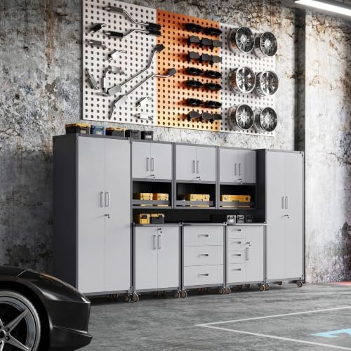 8-Piece Garage Storage Cabinets System Heavy Duty Workshop Set - Image 3