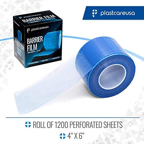 Blue Barrier Film Roll 4"x6" - 6.5nm Thickness Medical Grade Surface Protective Dental Barrier Film for Dental, Medical, Tattoo - Easy Peel, Non-Stick Tape (1 Box of 1200 Sheets) By PlastCare USA - Image 4