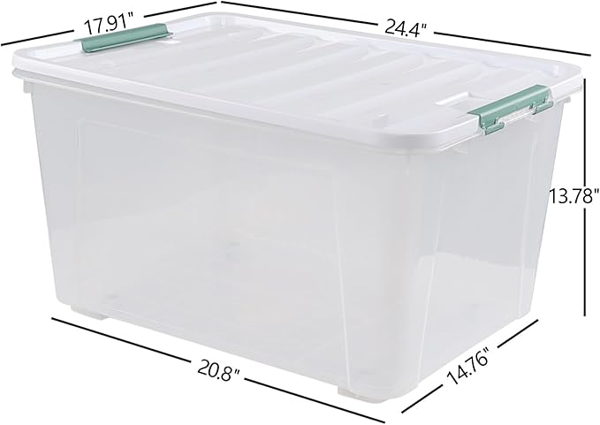 4 Packs Large 80 L Plastic Storage Bins - Image 2