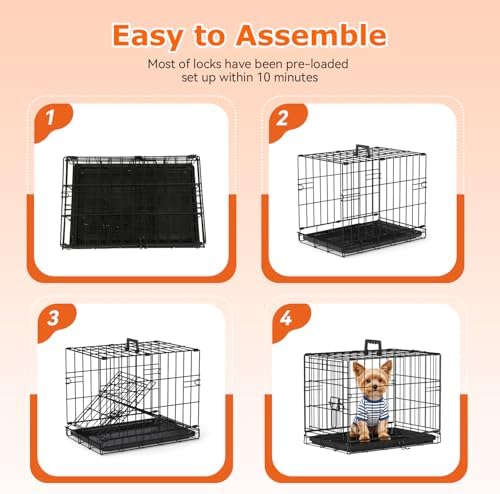 FDW | 18" Foldable Metal Dog Crate | Black | Cage for Small Dogs - Image 4