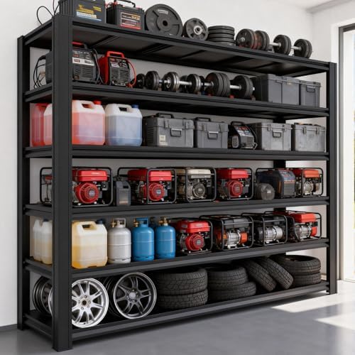 8,100 lbs Heavy-Duty Storage Shelves, 6-Tier Garage Shelving, Adjustable Shelving Units, Industrial Shelving, for Garage Storage, Heavy-Duty Garage Shelving (6T-84H x 62.03W x 24D)*2 - Image 2