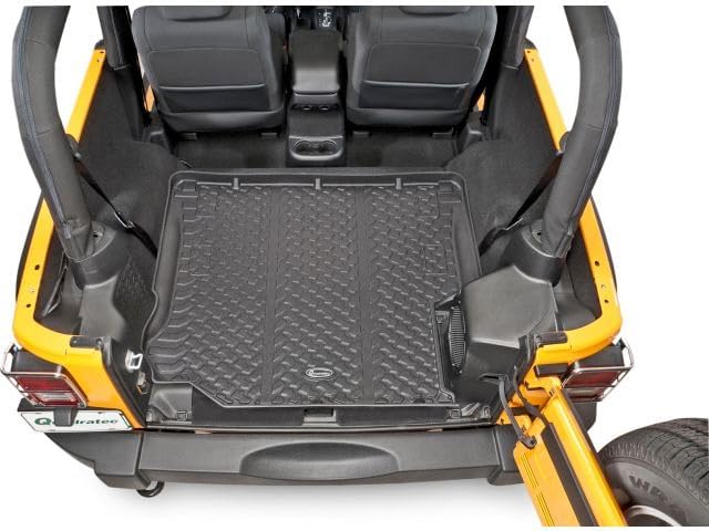 Quadratec Ultimate Front & Rear Floor Liner Set with Cargo Mat - Fits Jeep Wrangler JK 4-Door 2007-2013 - All Season Deep Tread Thermoplastic Rubber Floor Mats (Fits 11-13 with Subwoofer) - Image 2
