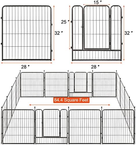 VISCOO Cat Cage, Cat Playpen Indoor & Outdoor, Detachable Metal Wire Kennel Cats Crate - Image 2