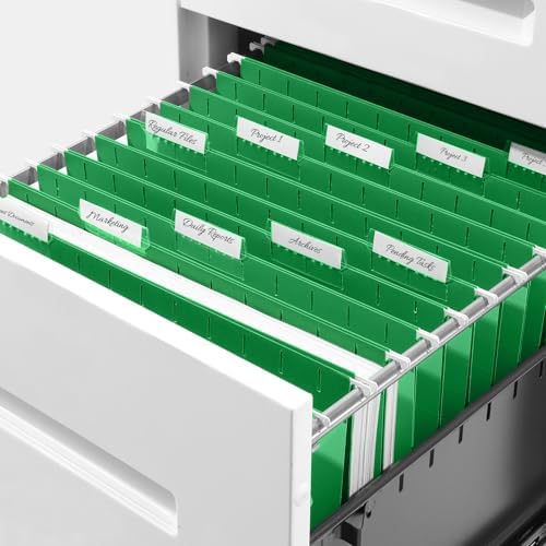SUNEE Hanging File Folders, 25 Pack Letter Size Hanging File Folders with 1/5-Cut Tabs, Ideal for Home and Office Organization and Papers Classification,Light Green - Image 7