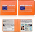 Ziciner Car Registration Insurance Holder, 2Pack Essential Auto PVC Card Document Glove Box Organizer with Velcro Closure, Universal Car Accessories for Men & Women (Orange/Blue Flag) by Ziciner