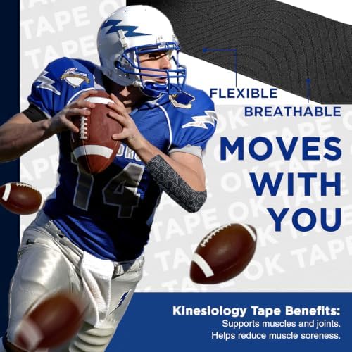 OK TAPE Turf Tape Football, 4 Inch Wide Kinesiology Tape, Super Sticky - Image 6