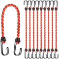 18" Elastic Bungee Cords with Hooks: 10 Pcs Bungee Cords Heavy Duty Outdoor, Bungie Cord Bundle Assortment with Metal Hook, Bungee Straps for Kayaking, Camping, Garage Storage by ELEAD