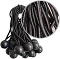 Ball Bungee Cords, 20 Packs, 9 Inch Black Tie Down Cords for Tarp, Canopy Shelter, Wall Pipe, UV Resistant by Noonext+