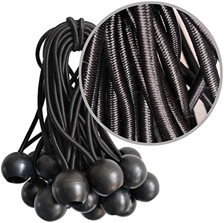 Ball Bungee Cords, 50 Packs, 4 Inch Black Tie Down Cords for Tarp, Canopy Shelter, Wall Pipe, UV Resistant - Image 3