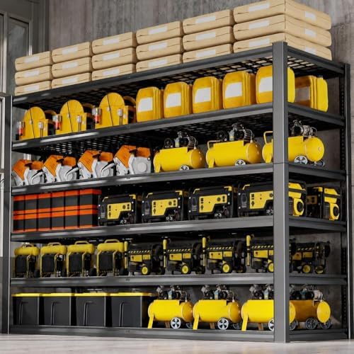 65" W Garage Shelving Heavy Duty, 6 Tier Garage Shelves, Adjustable Storage Shelving Unit, Commercial Metal Shelf for Warehouse, Pantry by PMKES