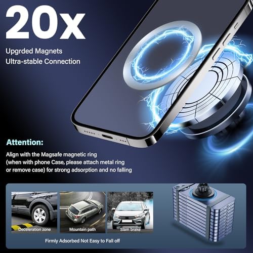 Car Phone Holder Fit for Toyota Camry 2021 2022 2023 2024 - for MagSafe Magnetic Cell Phone Mount for Camry Accessories 7 inch Touchscreen - Strong Magnets for iPhone (NOT FIT 9 inch) - Image 6