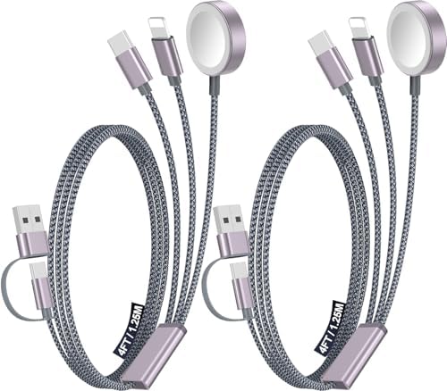 2Pack Travel Essentials for Apple Watch Charger,3-in-2 Multi Charging Cable by Accessoriesforphoneandelectricproducts