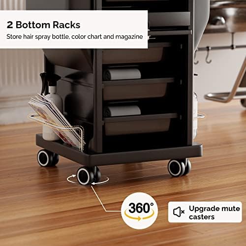 OmySalon Rolling Salon Trolley Cart with Wheels 6 Drawers, Beauty SPA Storage Organizer for Stylist, Hair Tool Holder Mobile Station, Barber Shop Hairdressing Tattoo Equipment - Image 7